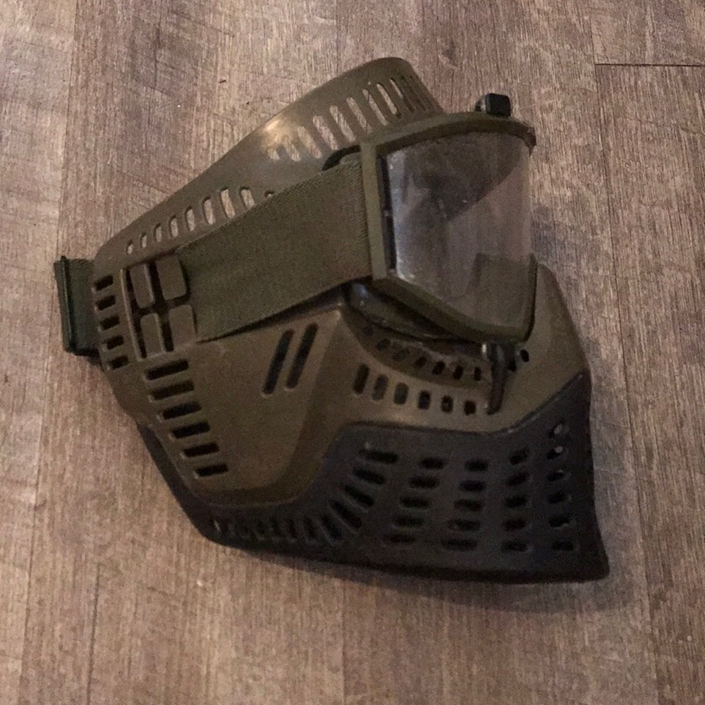 Olive green paint balling mask